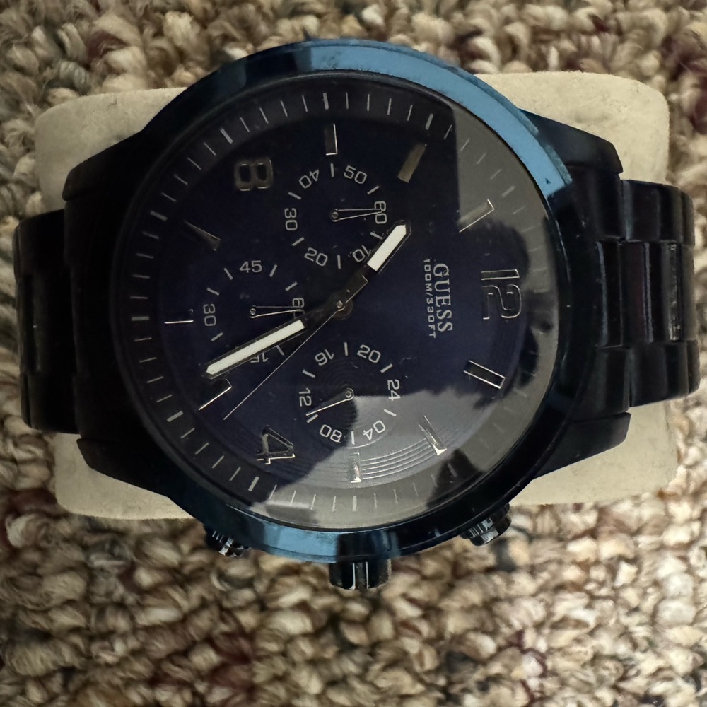 Guess Midnight Black Chronograph Watch